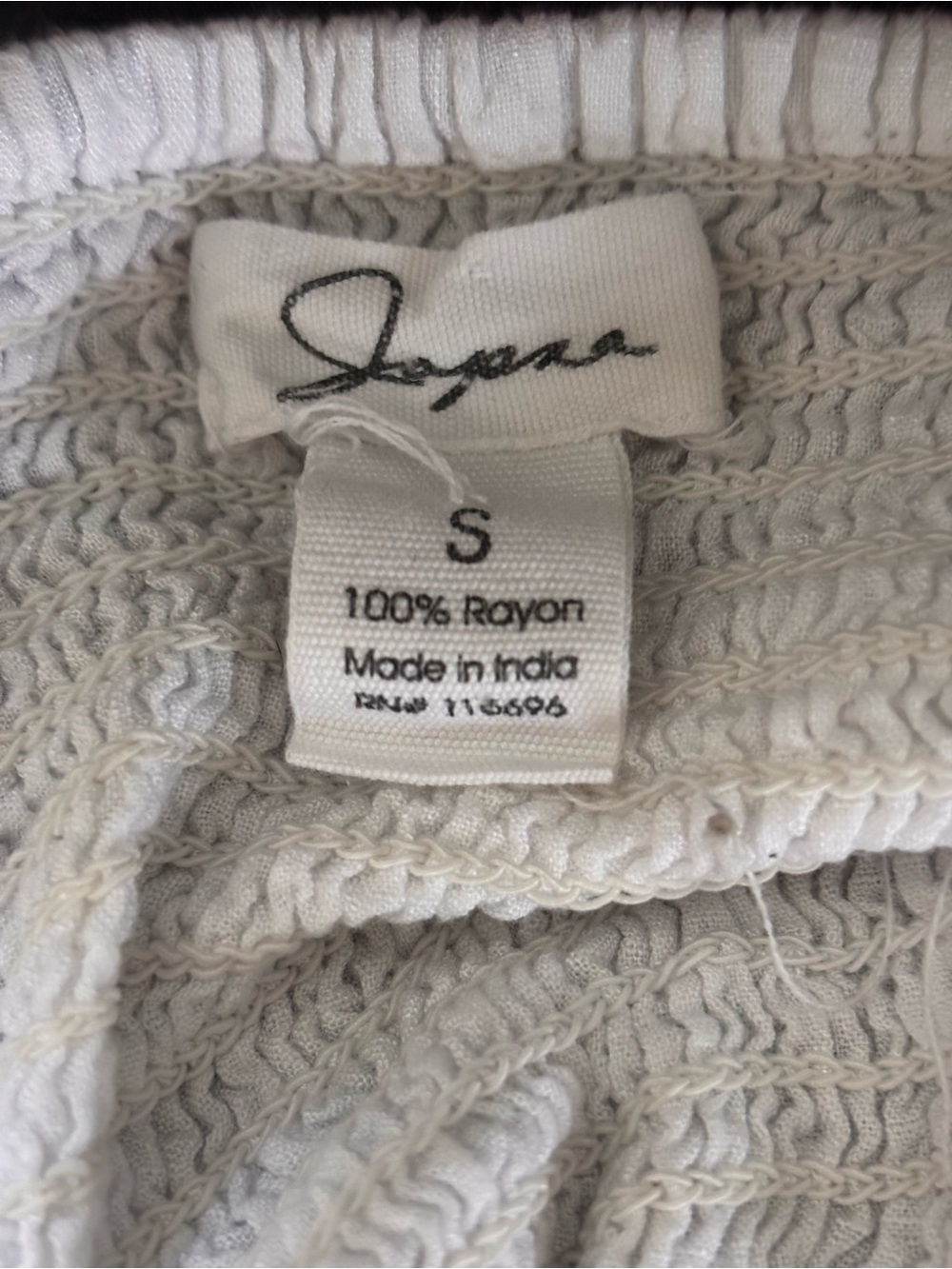 Japna White Ruched V-Neck Peplum Flutter Sleeve Top - Picture 5 of 5
